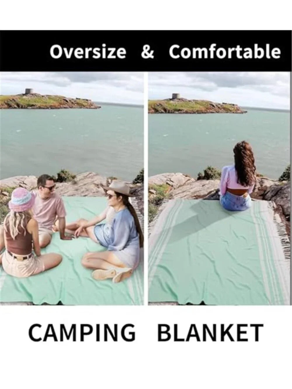 Extra Large Turkish Beach Towel Blanket Picnic Camping Mat Oversized Teal Serape